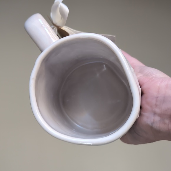 Rae Dunn ALL IS CALM Christmas Reindeer Mug 🦌Allover Snow & Star Detail - Picture 3 of 5